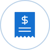 Financial receipt symbol on black background