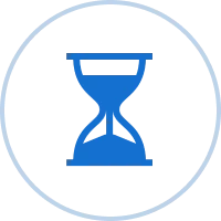 Time symbol inside circular frame
